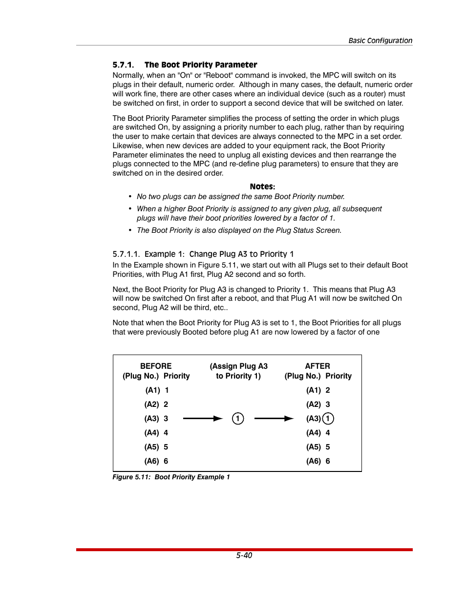 The boot priority parameter -40, Example 1: change plug a3 to priority 1 -40, Boot priority example 1 -40 | Western Telematic MPC-20VS16-3 User Manual | Page 71 / 216