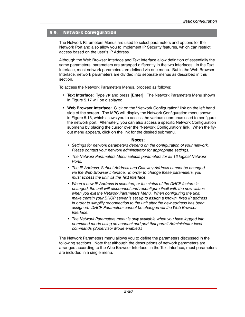Network configuration -50 | Western Telematic MPC-20VS16-3 User Manual | Page 81 / 216