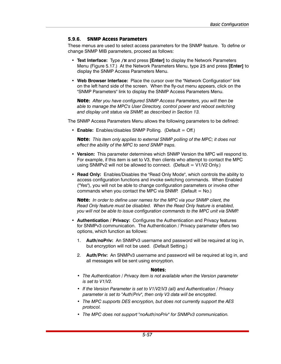 Snmp access parameters -57 | Western Telematic MPC-20VS16-3 User Manual | Page 88 / 216