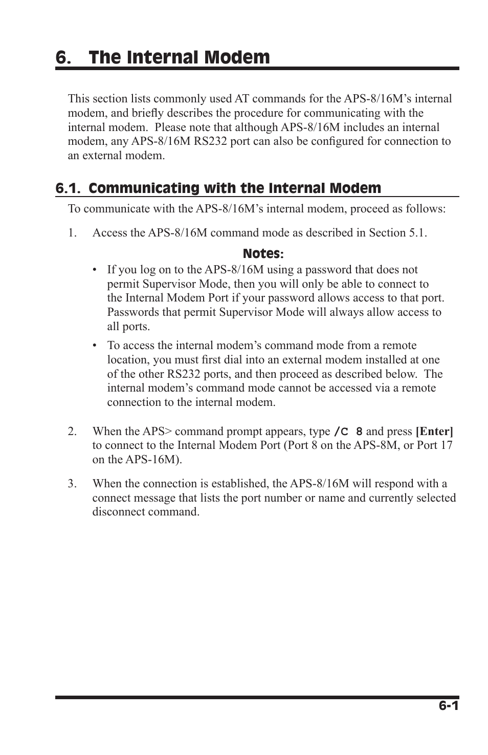 The internal modem | Western Telematic WTI NetReach APS-16M User Manual | Page 37 / 82