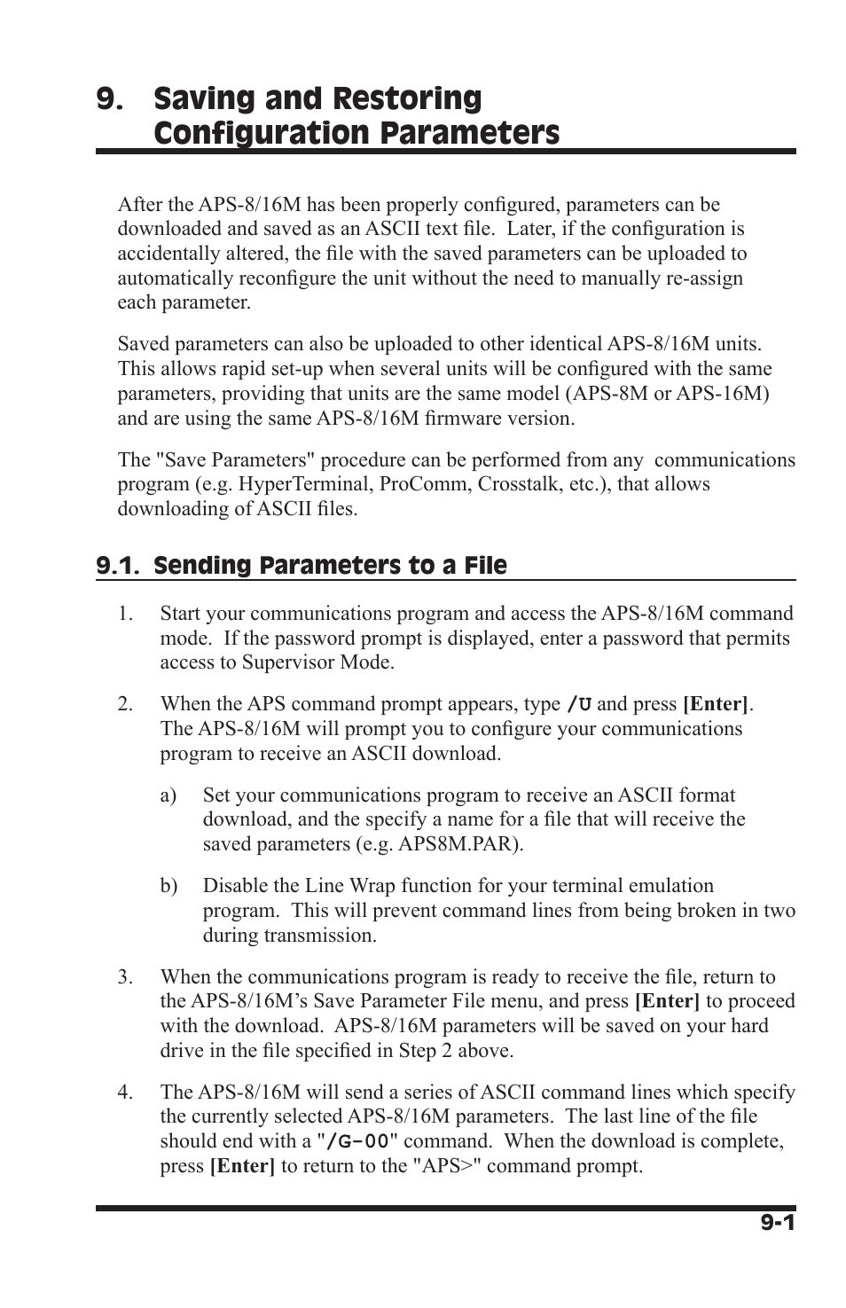 Saving and restoring configuration parameters | Western Telematic WTI NetReach APS-16M User Manual | Page 57 / 82