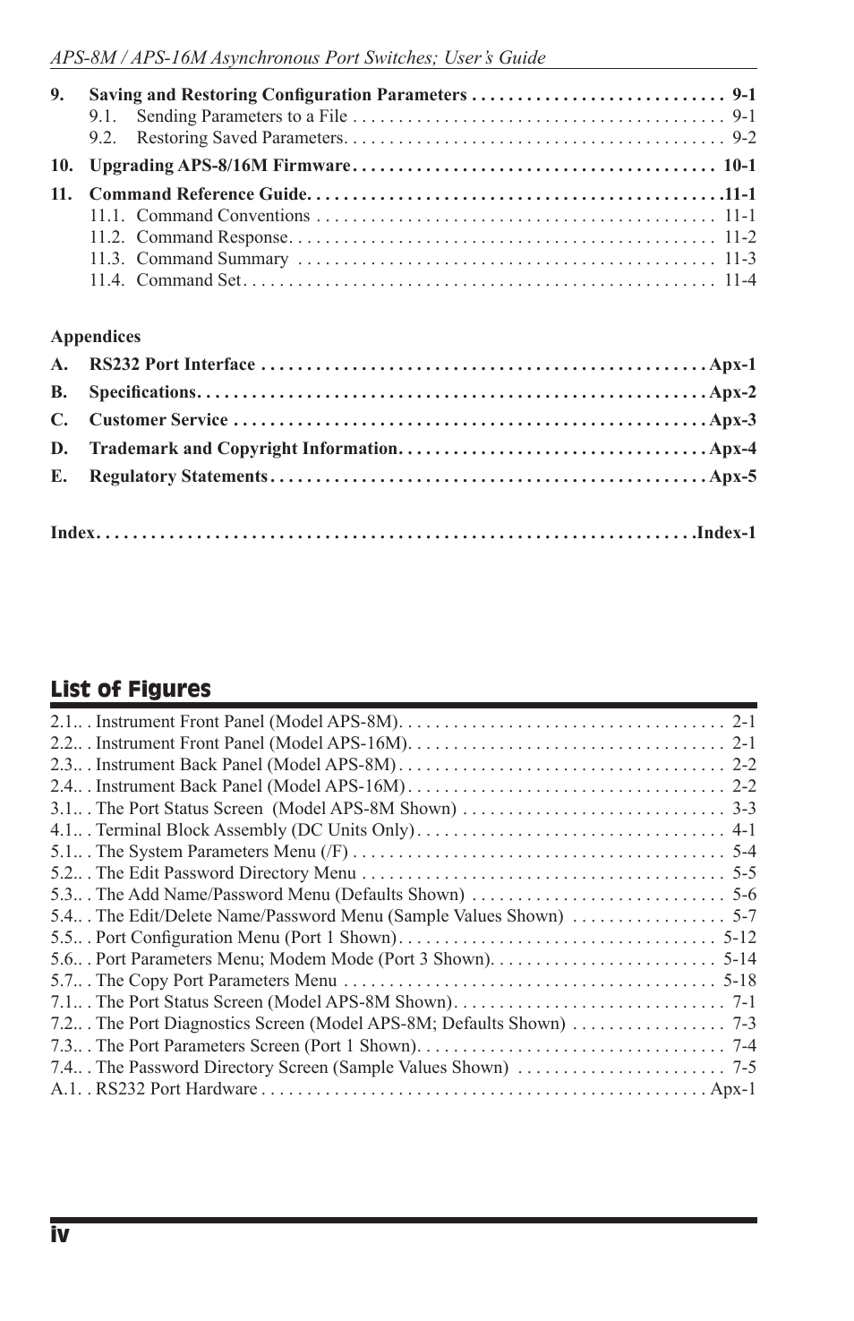 List of figures | Western Telematic WTI NetReach APS-16M User Manual | Page 6 / 82