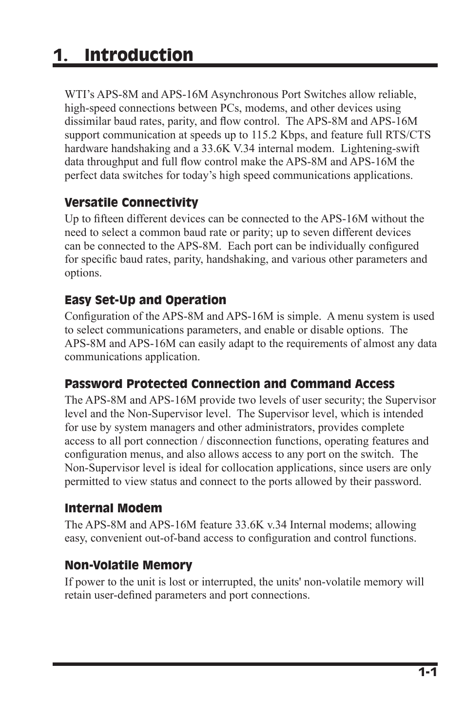 Introduction | Western Telematic WTI NetReach APS-16M User Manual | Page 7 / 82