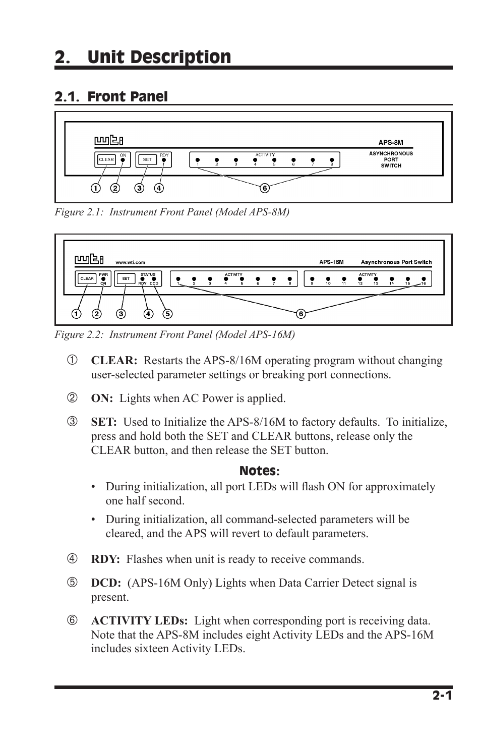 Unit description | Western Telematic WTI NetReach APS-16M User Manual | Page 9 / 82