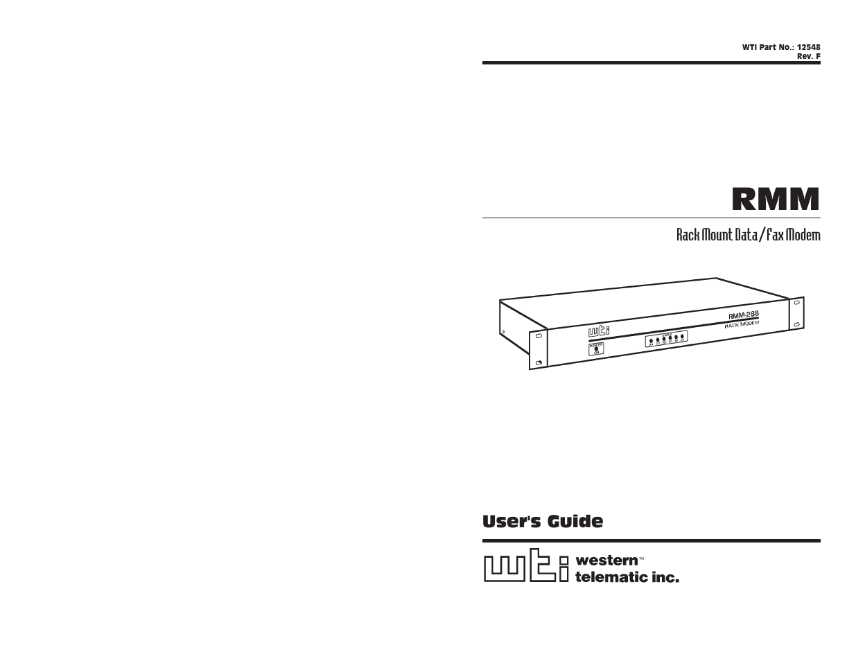 Western Telematic Data/FaxModem User Manual | 26 pages