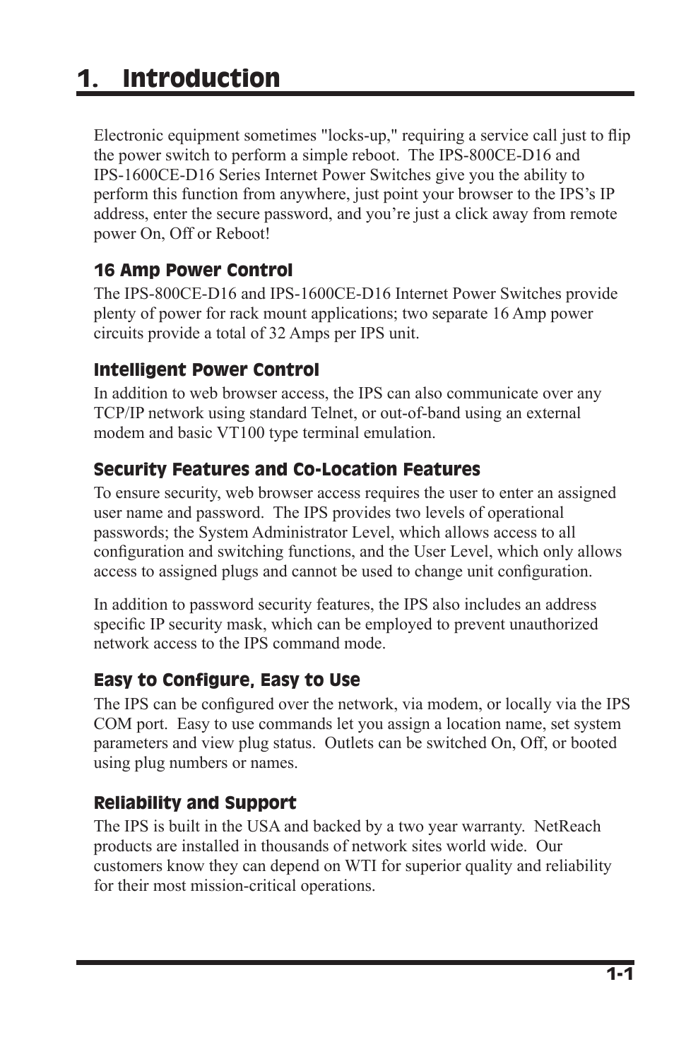 Introduction | Western Telematic IPS-800CE-D16 User Manual | Page 7 / 58
