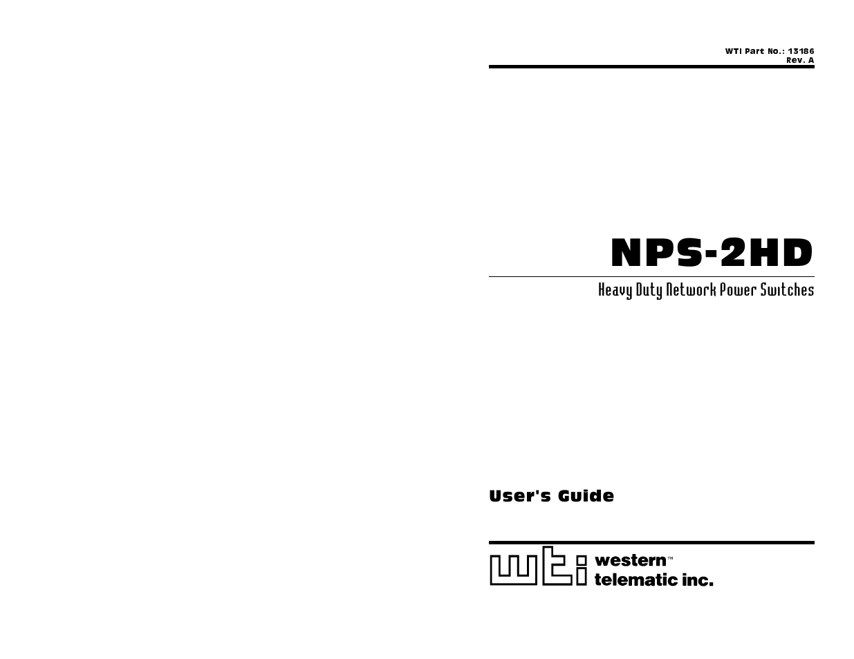 Western Telematic NPS-2HD User Manual | 52 pages