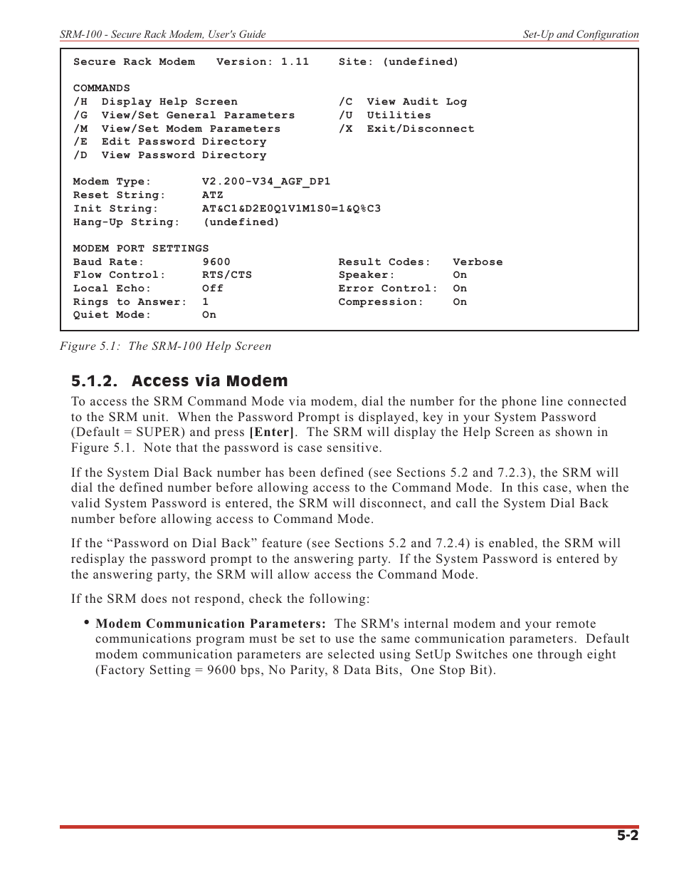 Access via modem | Western Telematic SRM-100 User Manual | Page 18 / 61