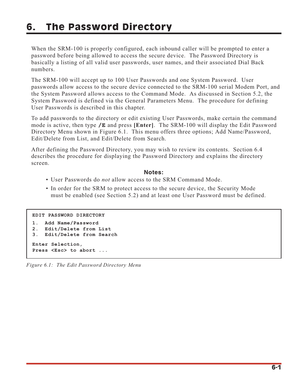 The password directory | Western Telematic SRM-100 User Manual | Page 24 / 61