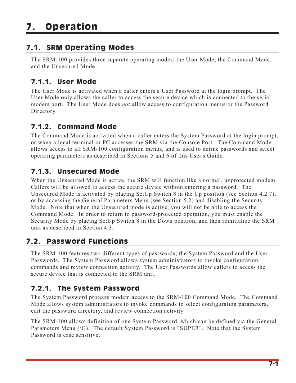 Operation | Western Telematic SRM-100 User Manual | Page 30 / 61