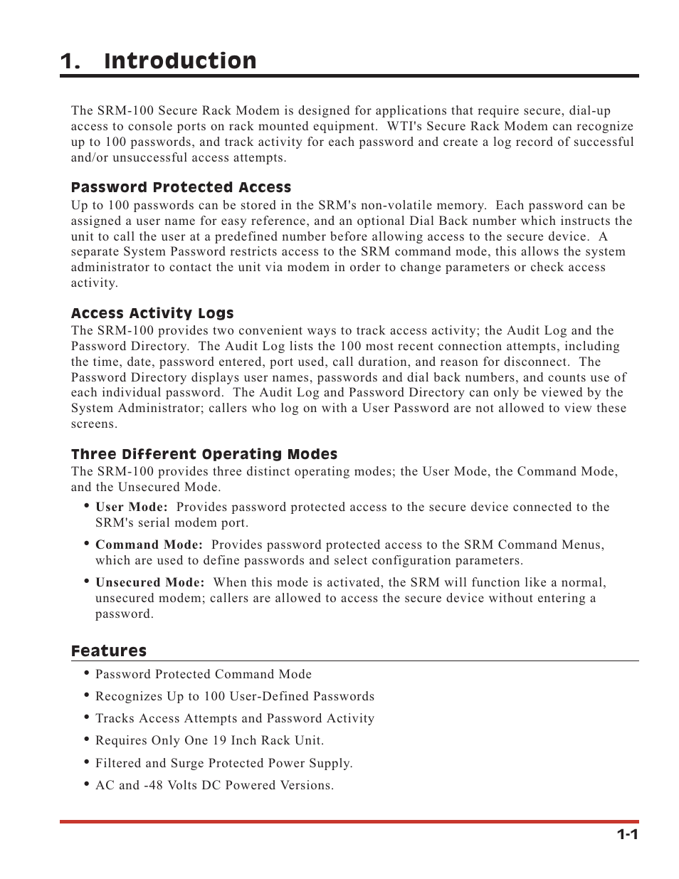 Introduction | Western Telematic SRM-100 User Manual | Page 5 / 61