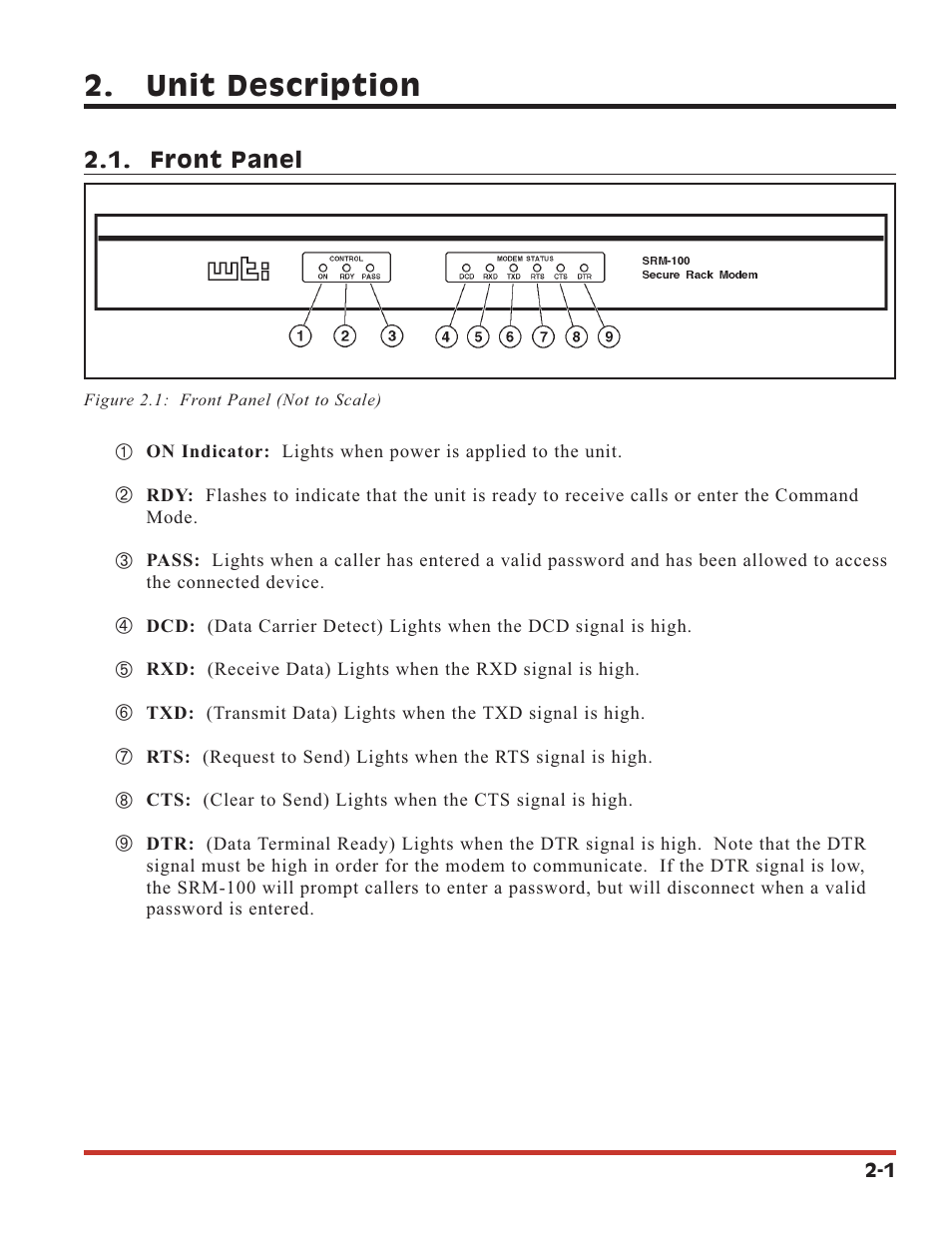 Unit description | Western Telematic SRM-100 User Manual | Page 7 / 61
