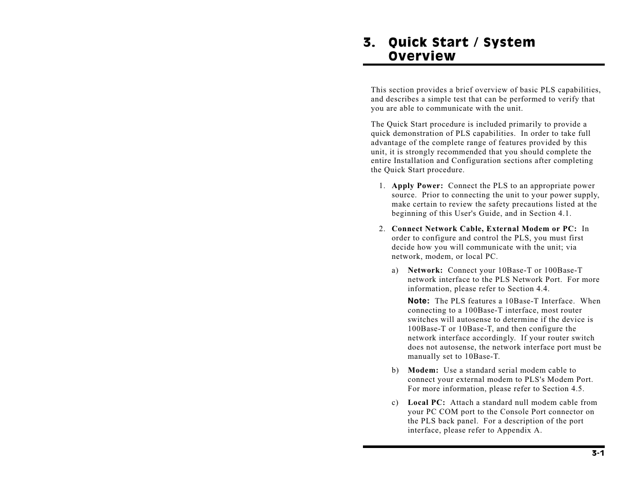 Quick start / system overview | Western Telematic PLS-345 User Manual | Page 13 / 62