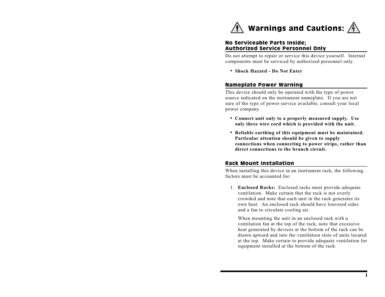 Warnings and cautions | Western Telematic PLS-345 User Manual | Page 3 / 62