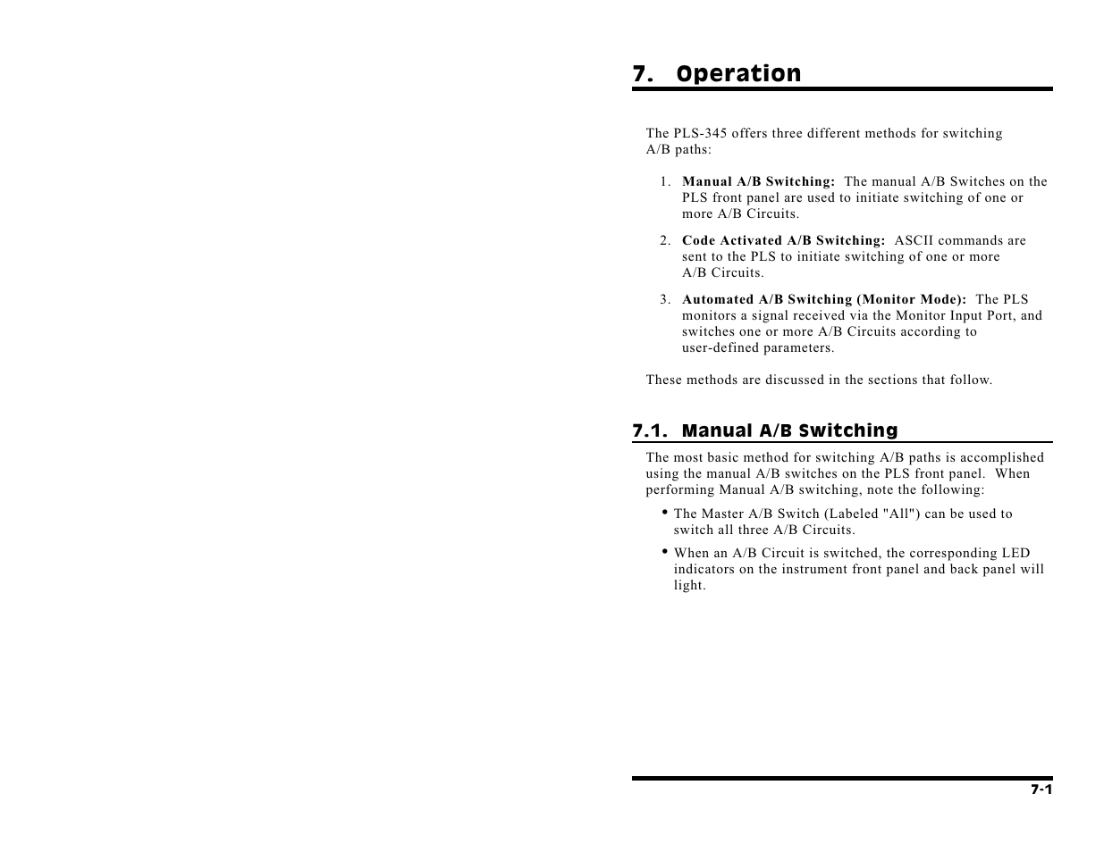 Operation | Western Telematic PLS-345 User Manual | Page 39 / 62