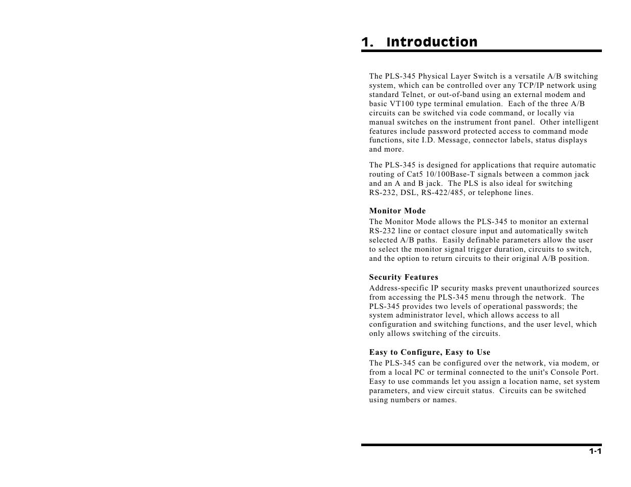 Introduction | Western Telematic PLS-345 User Manual | Page 7 / 62