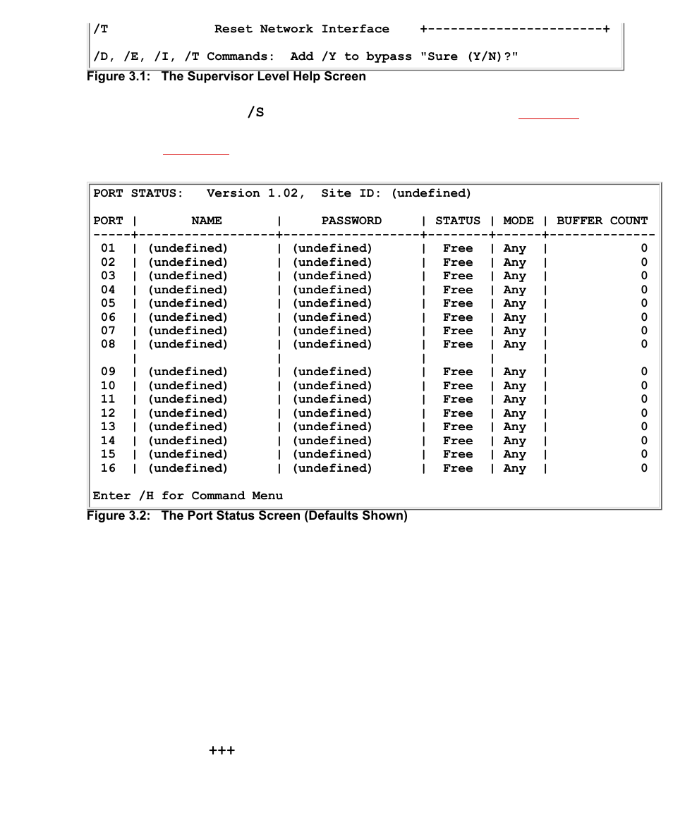 The port status screen (defaults shown) | Western Telematic CMS-16 User Manual | Page 12 / 62