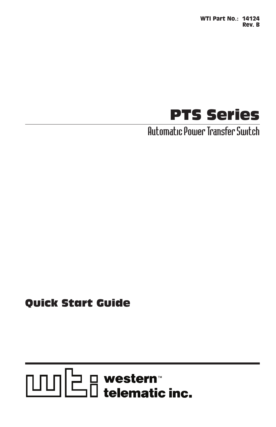 Western Telematic PTS-8NE15-1 User Manual | 4 pages