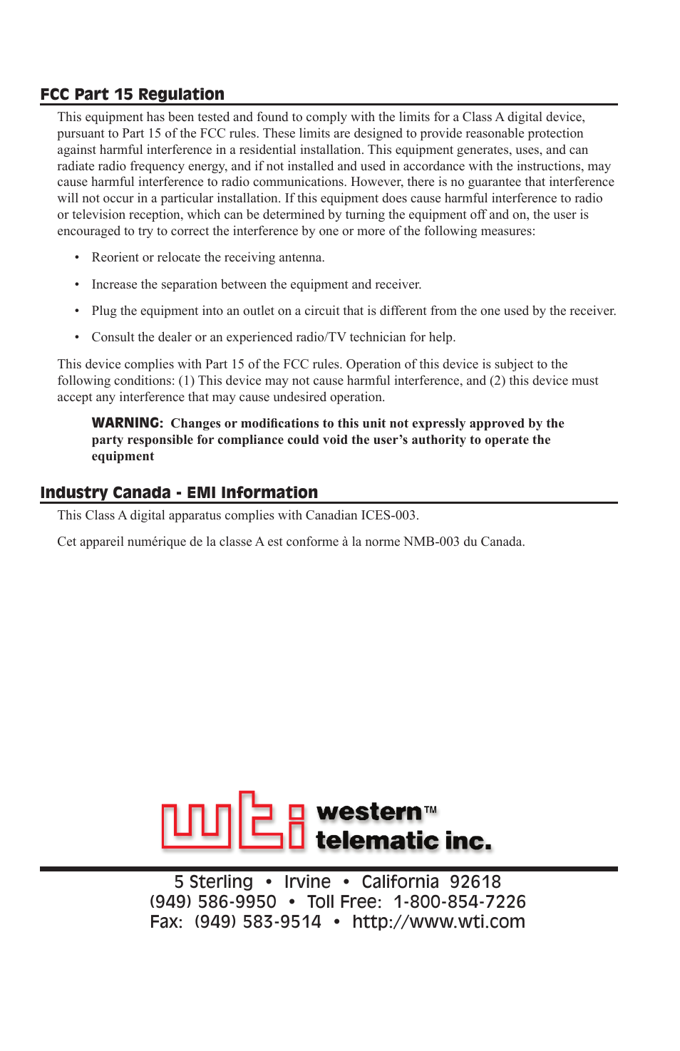 Western Telematic PTS-8NE15-1 User Manual | Page 4 / 4