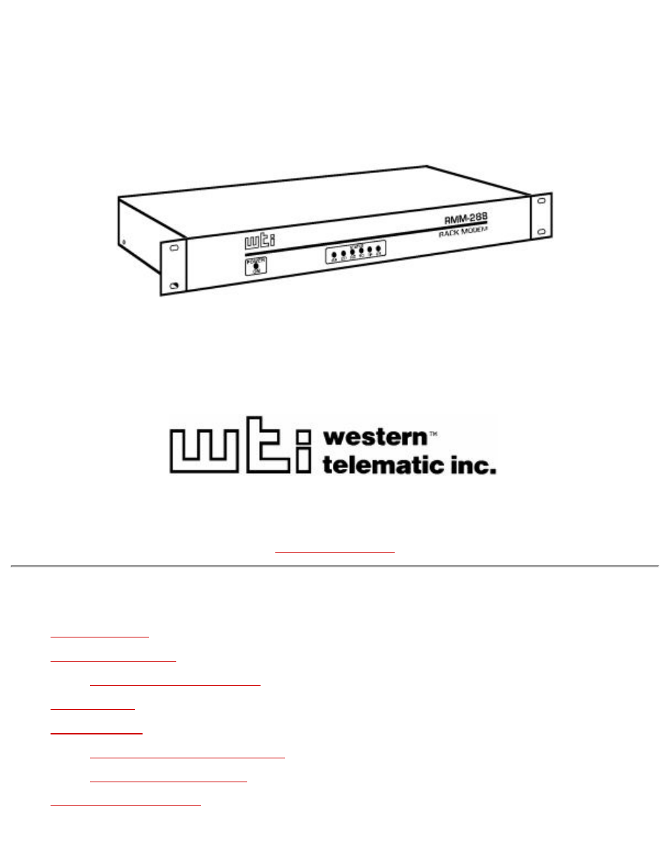 Western Telematic RMM-288 User Manual | 21 pages