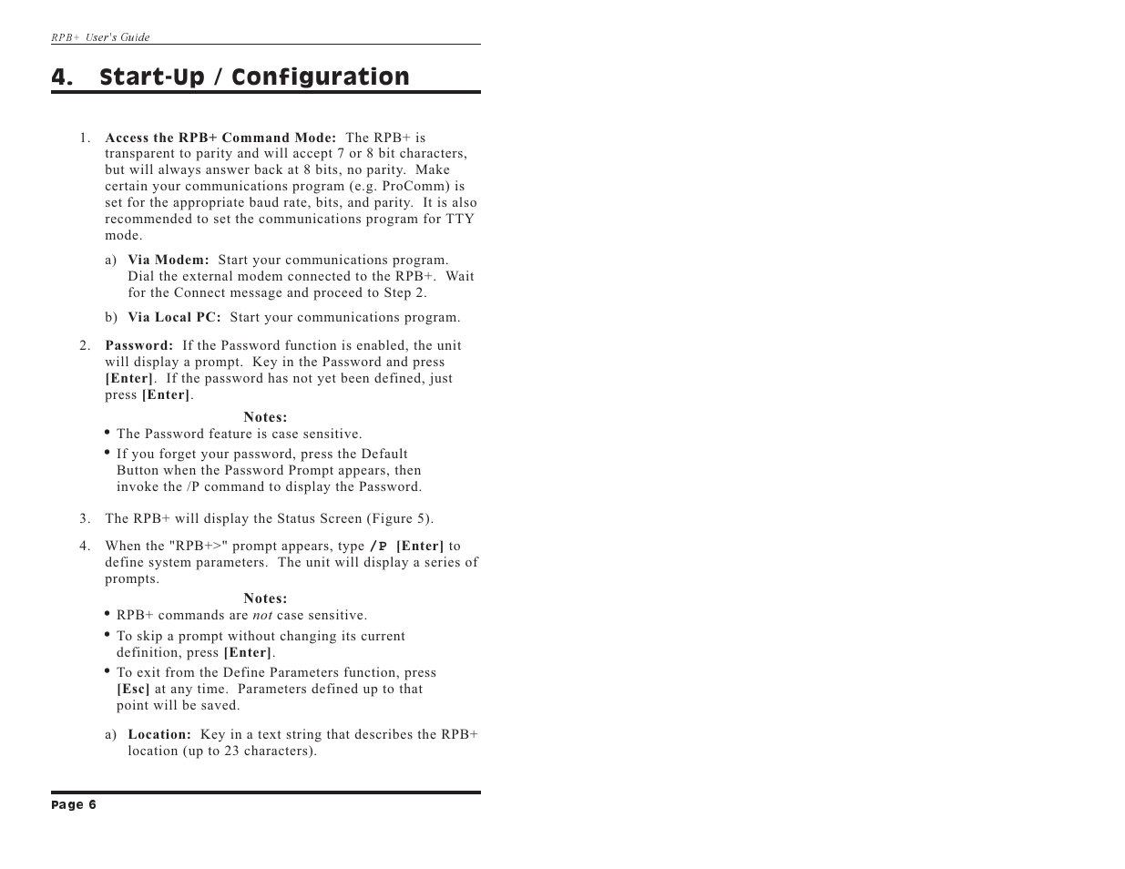 Start-up / configuration | Western Telematic 12651 User Manual | Page 8 / 16