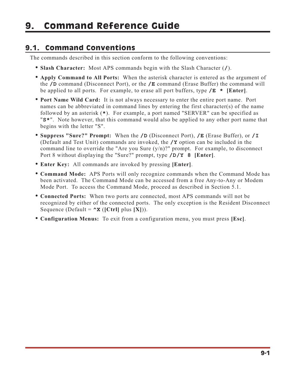 Command reference guide | Western Telematic APS-16 User Manual | Page 41 / 55