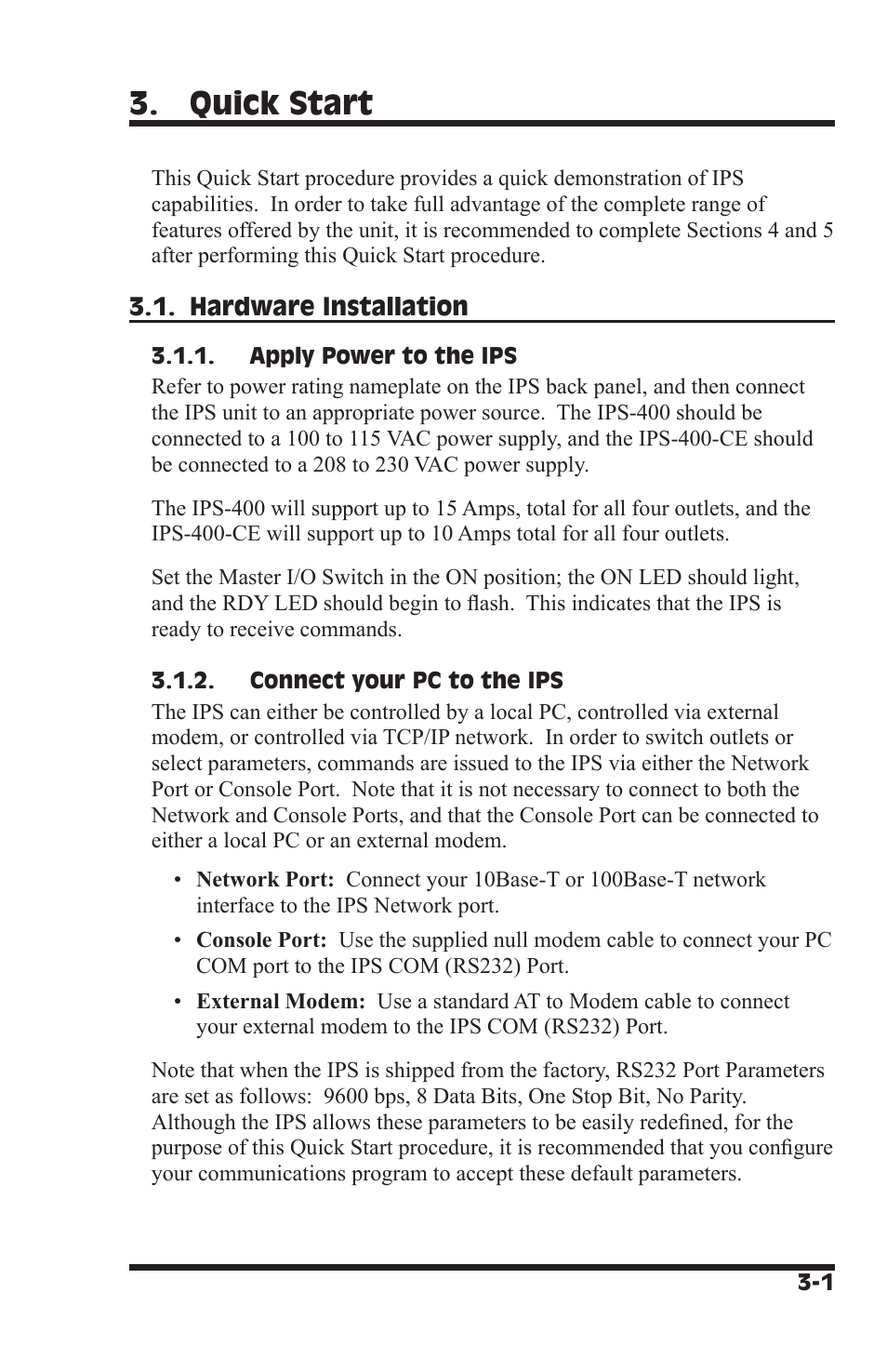 Quick start | Western Telematic IPS-400 User Manual | Page 11 / 56