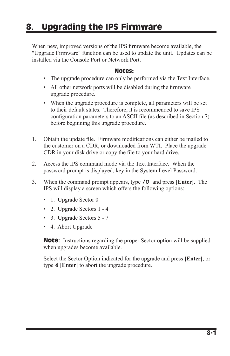 Upgrading the ips firmware | Western Telematic IPS-400 User Manual | Page 47 / 56