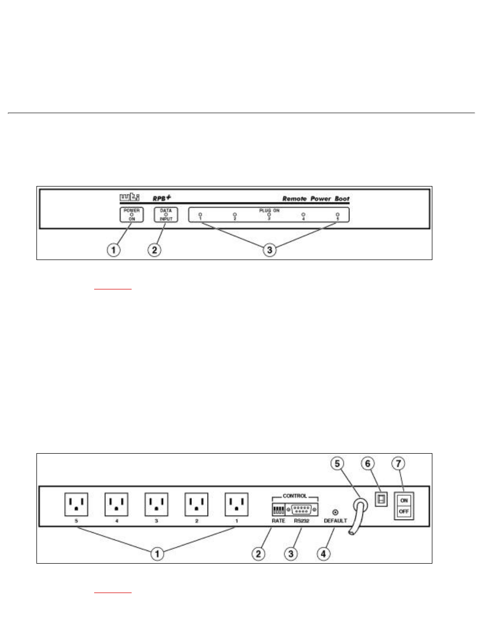 Unit description, Front panel, Back panel | Western Telematic Remote Power Boot Switch User Manual | Page 3 / 12
