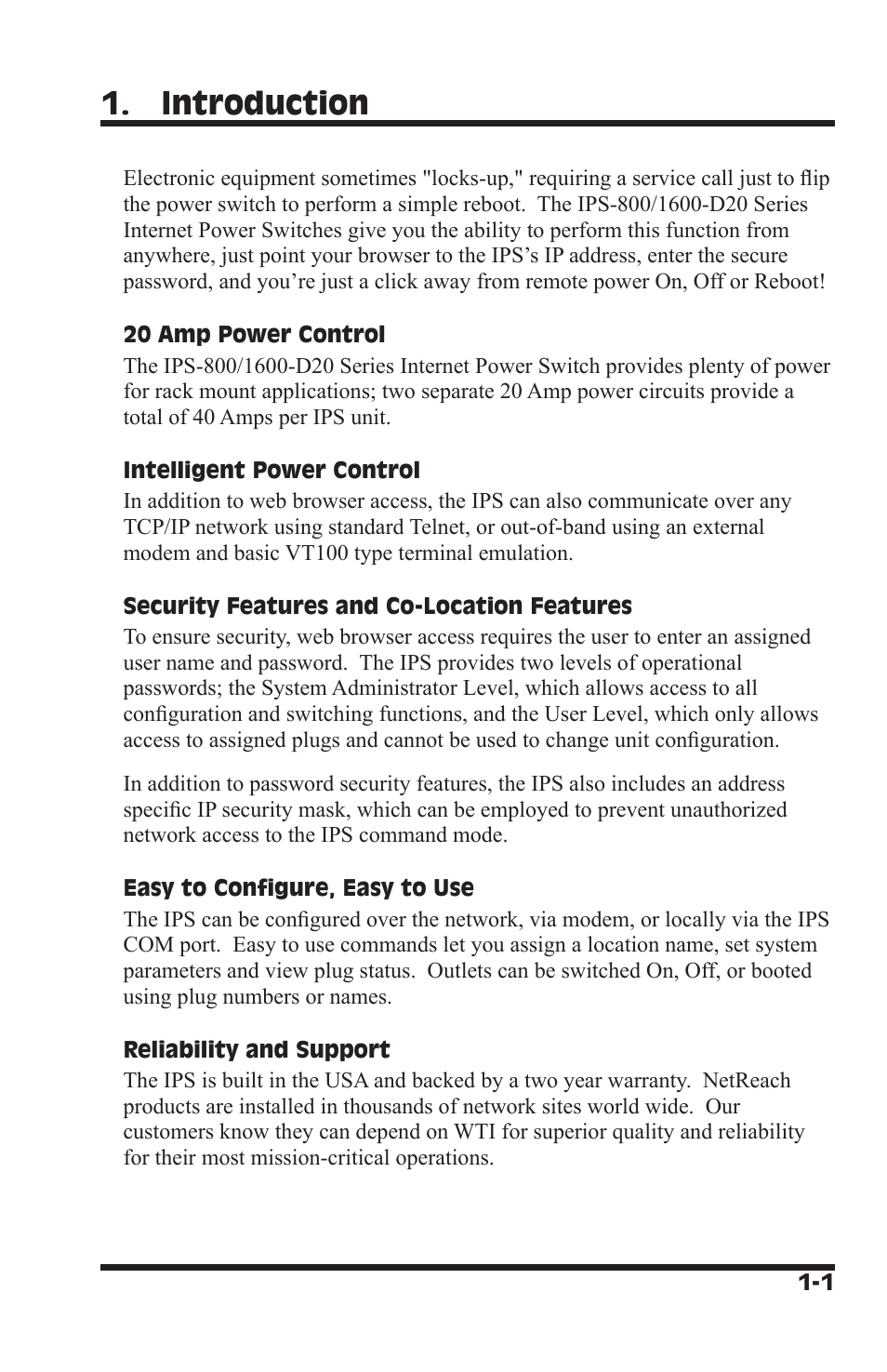 Introduction | Western Telematic IPS-800-D20 User Manual | Page 7 / 58