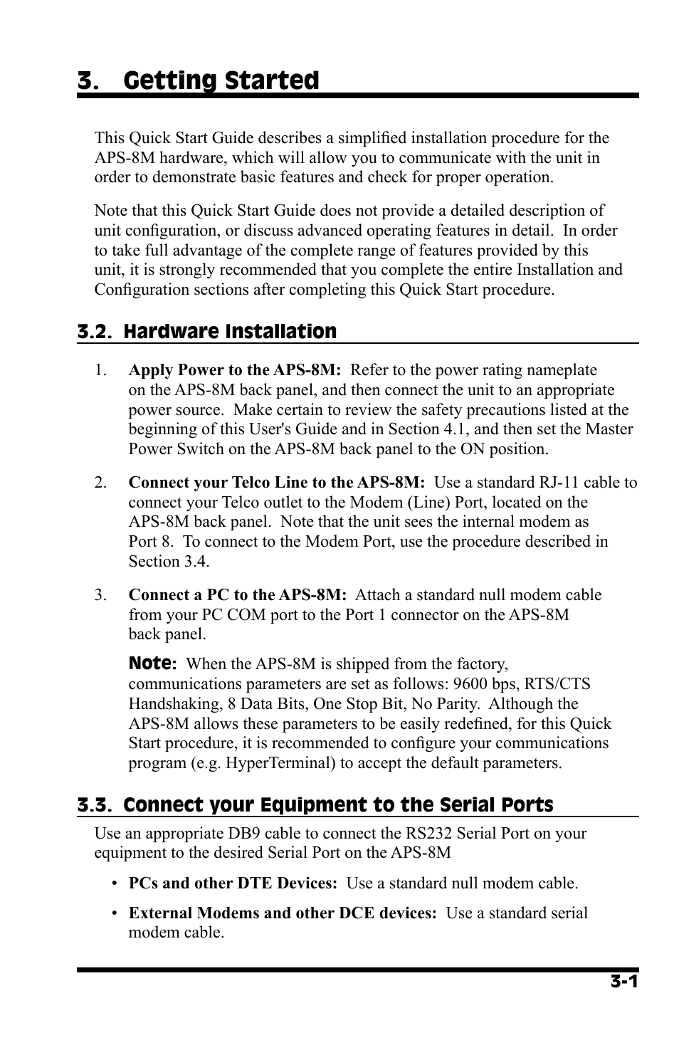 Getting started | Western Telematic APS-8M User Manual | Page 11 / 82