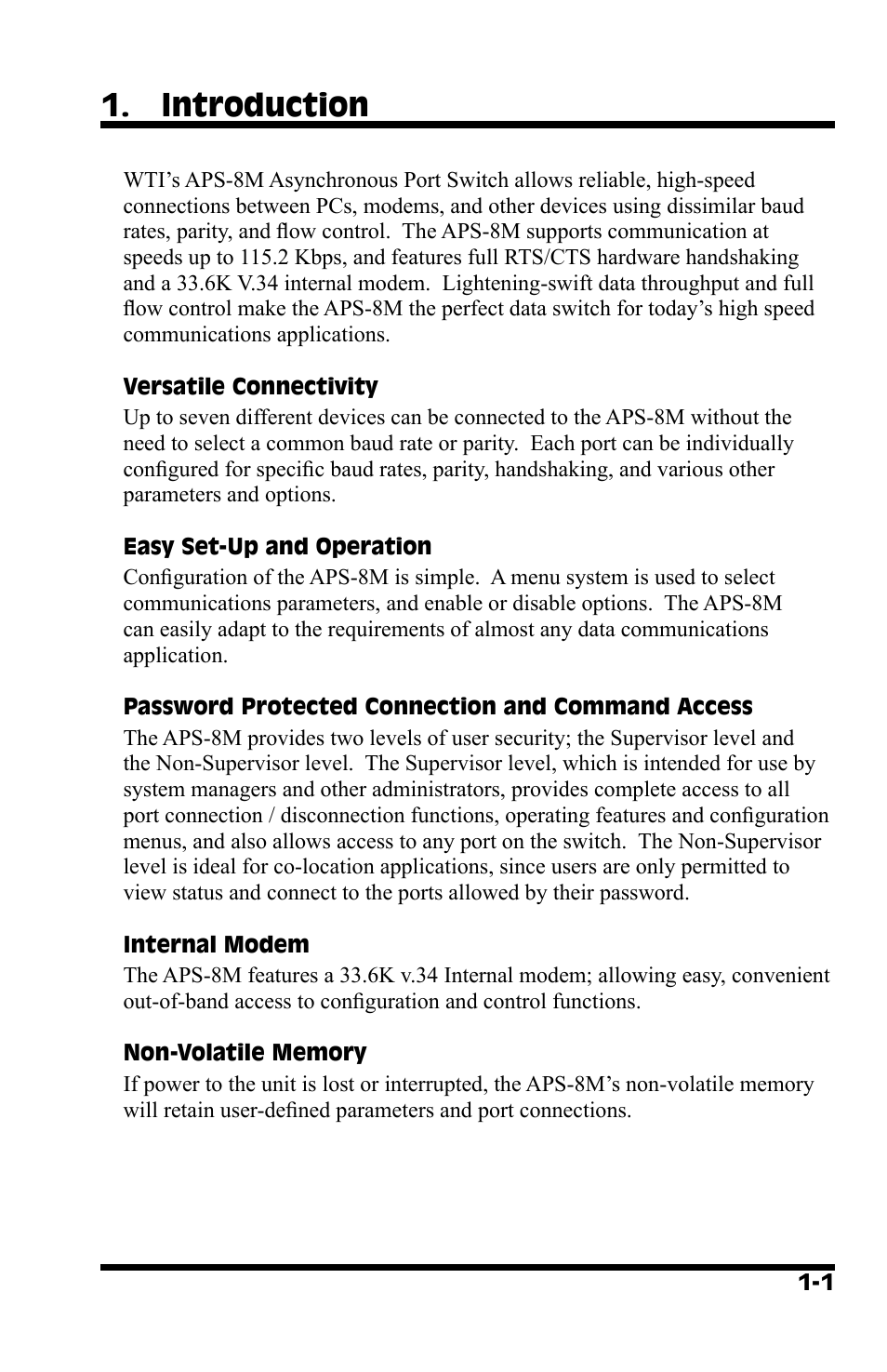 Introduction | Western Telematic APS-8M User Manual | Page 7 / 82