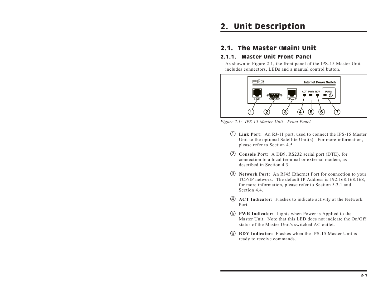 Unit description | Western Telematic IPS-15 User Manual | Page 7 / 56