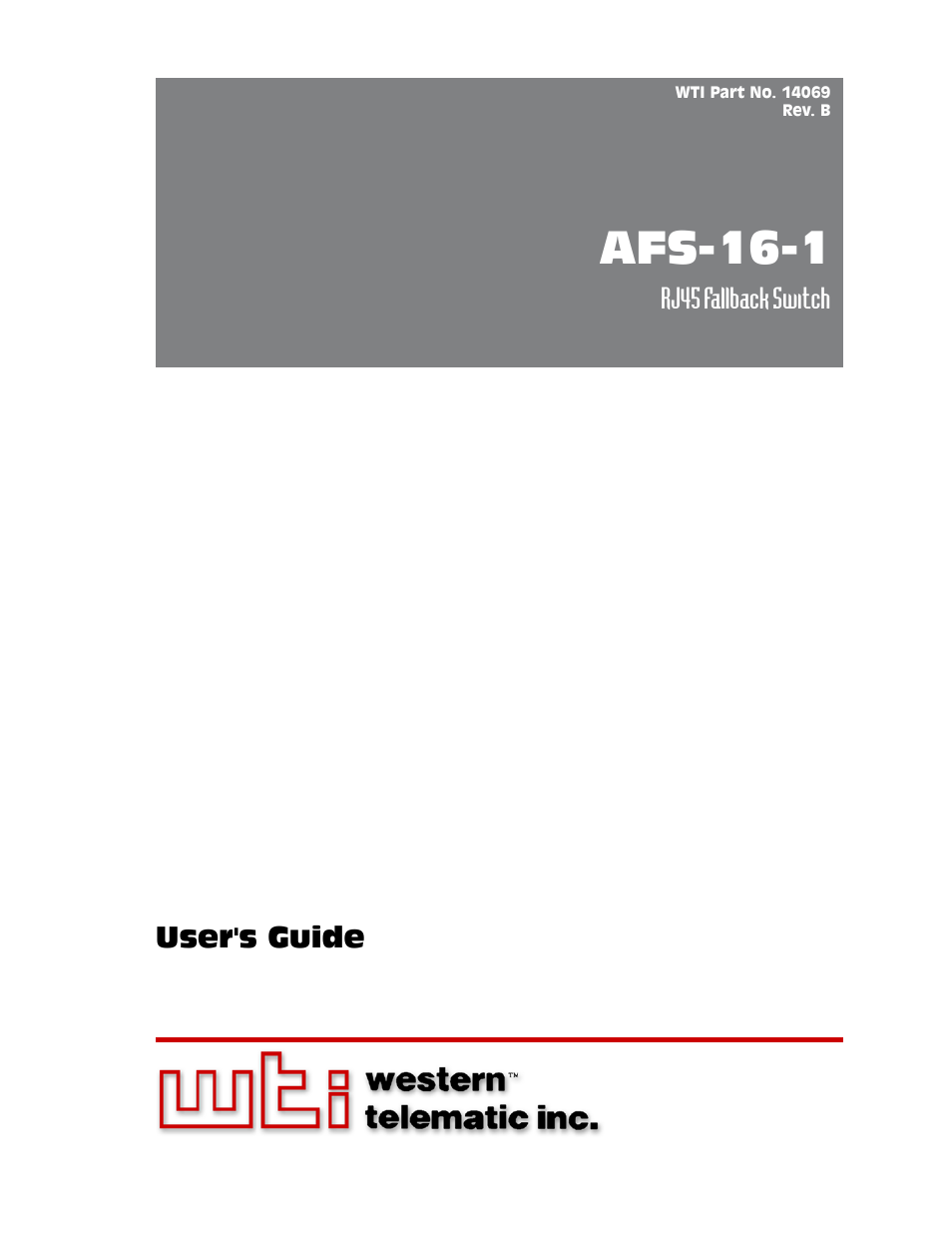 Western Telematic AFS-16-1 User Manual | 135 pages