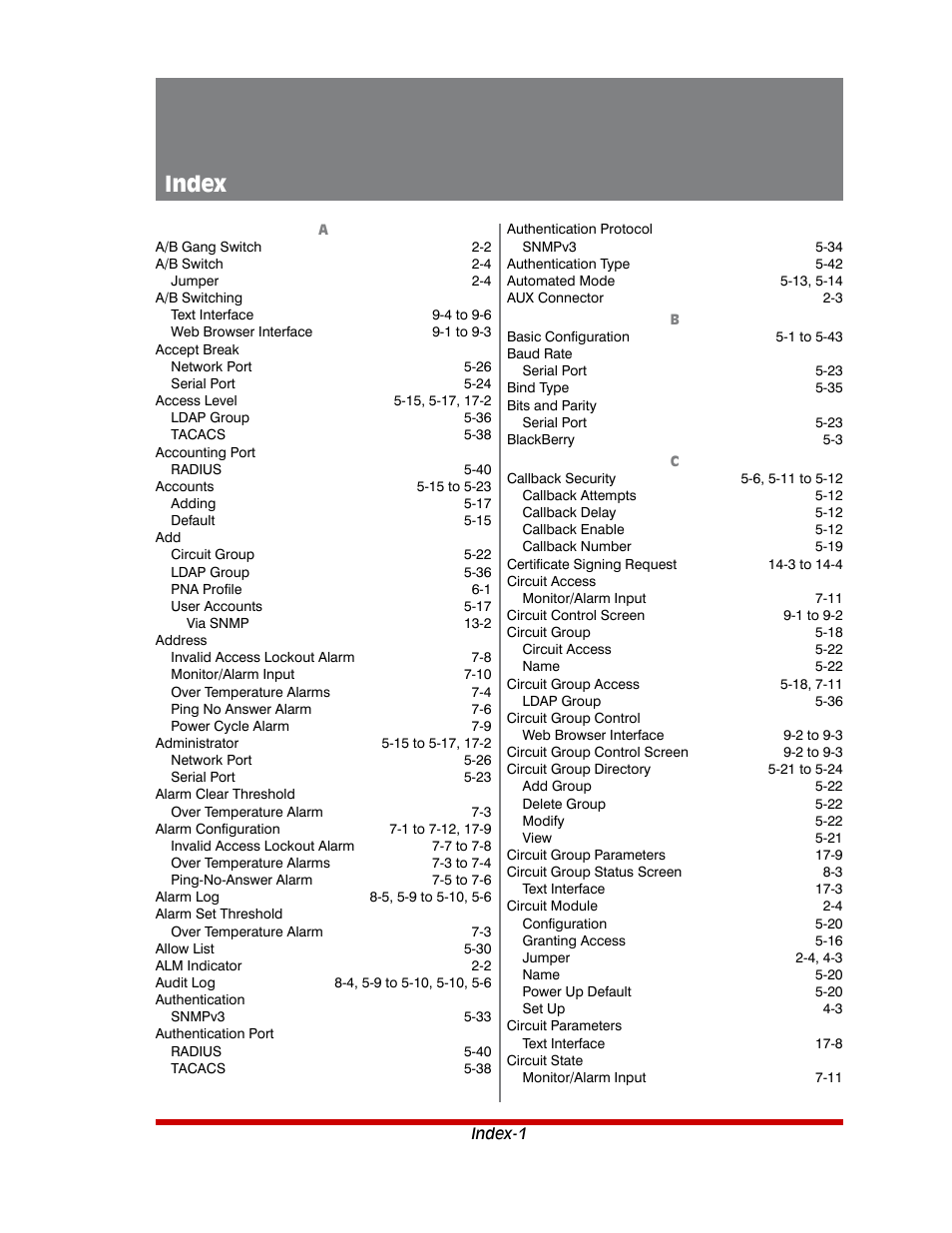 Index | Western Telematic AFS-16-1 User Manual | Page 128 / 135