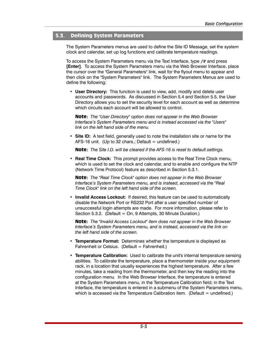 Defining system parameters -5 | Western Telematic AFS-16-1 User Manual | Page 26 / 135