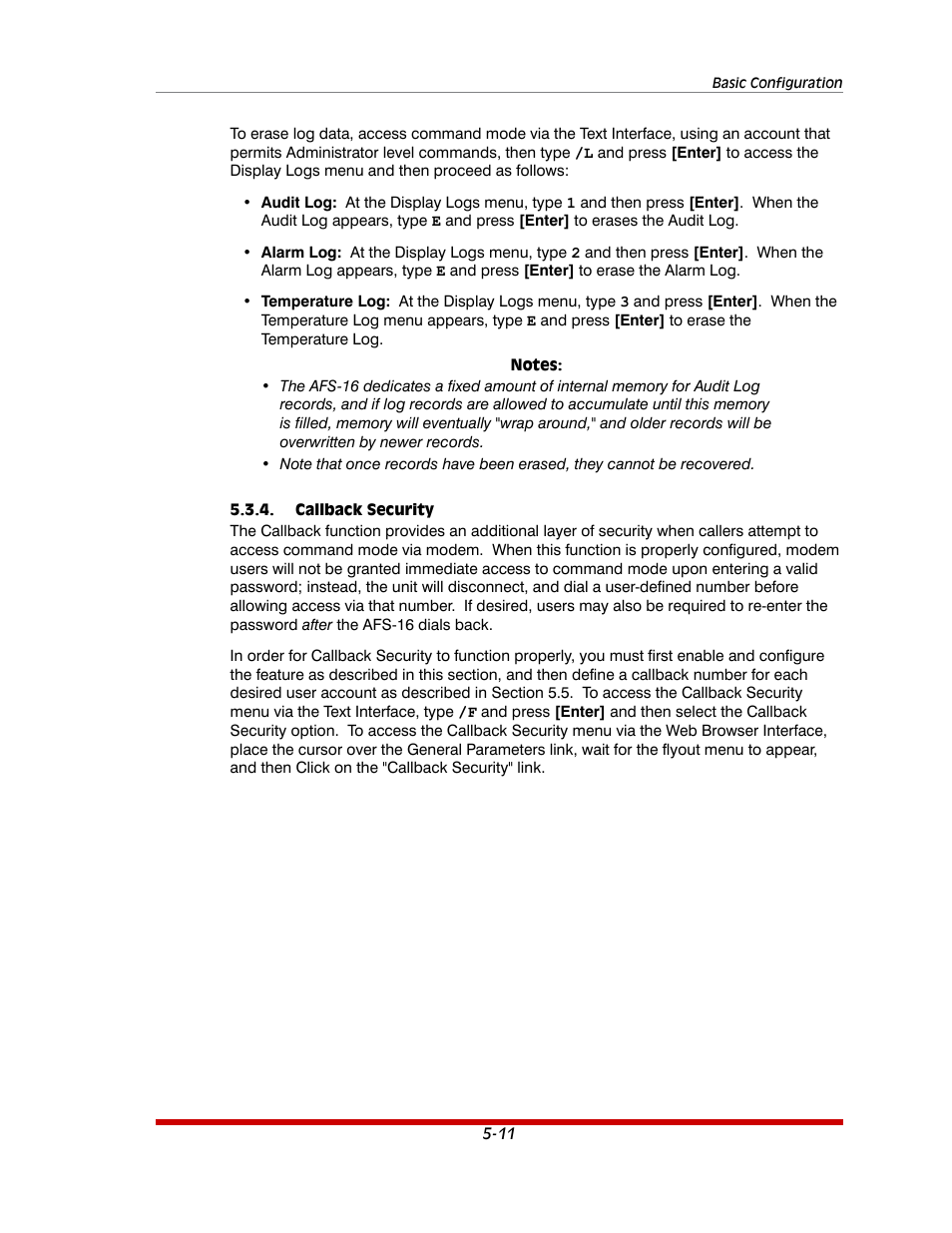Callback security -11 | Western Telematic AFS-16-1 User Manual | Page 32 / 135
