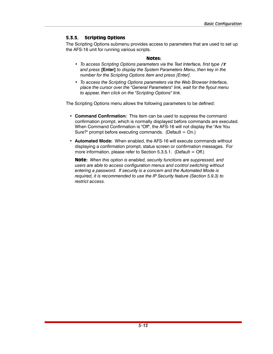 Scripting options -13 | Western Telematic AFS-16-1 User Manual | Page 34 / 135