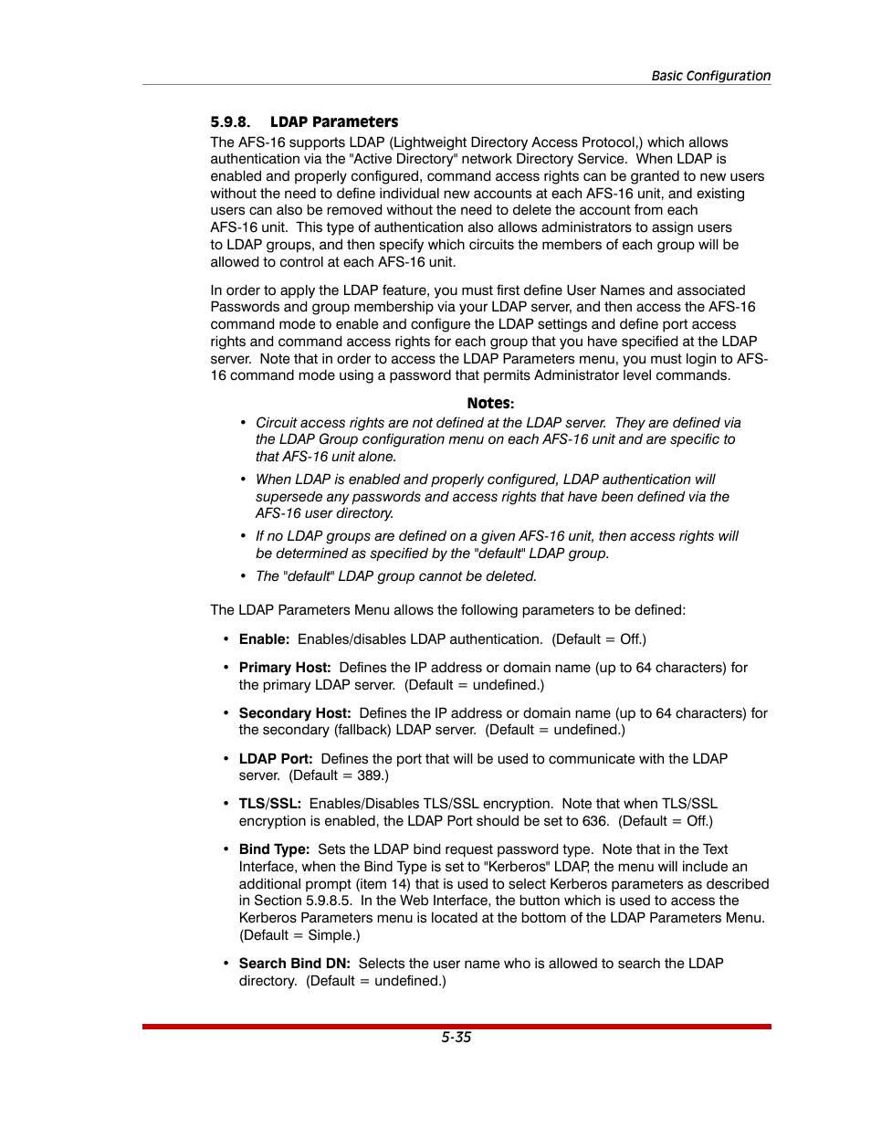 Ldap parameters -35 | Western Telematic AFS-16-1 User Manual | Page 56 / 135