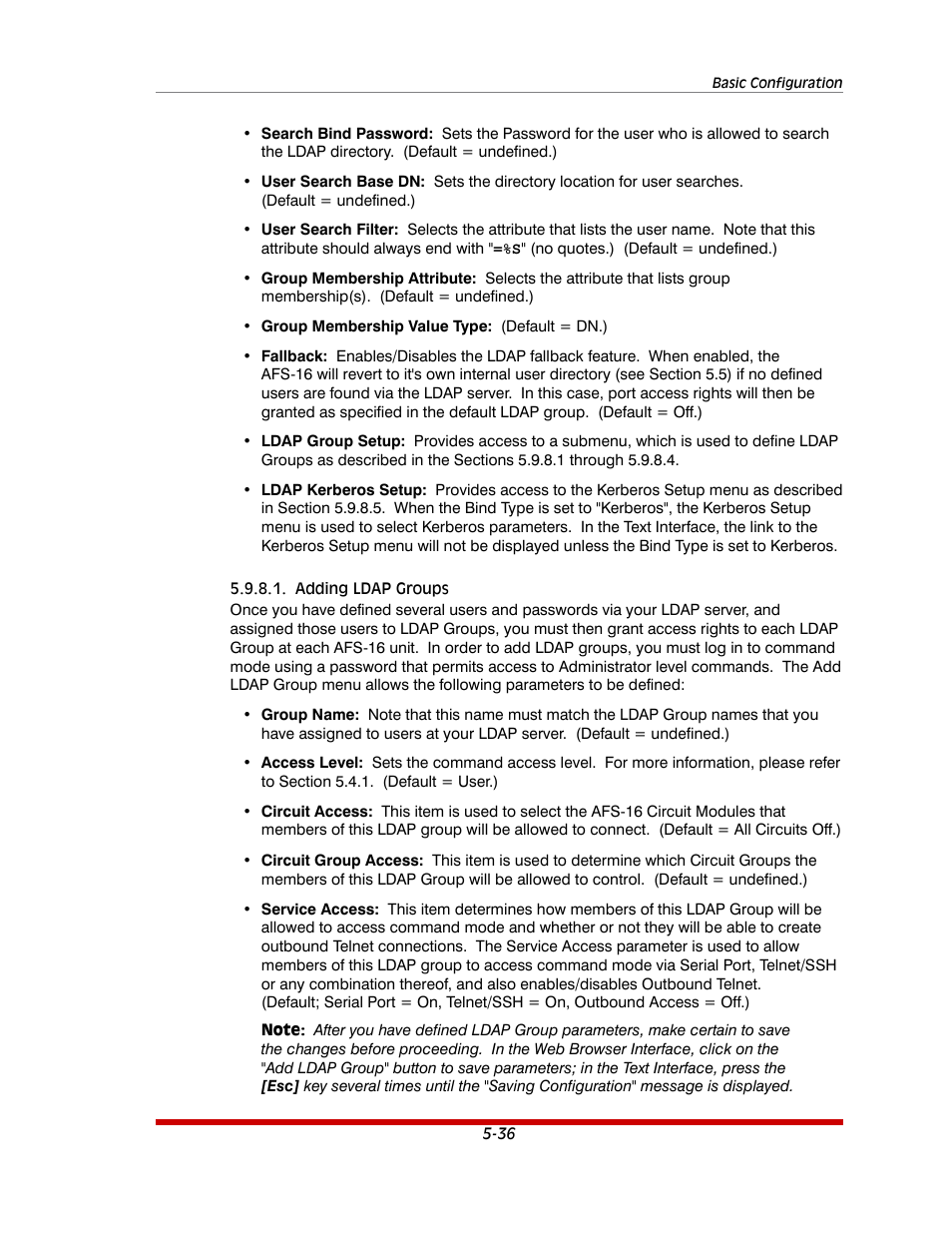 Adding ldap groups -36 | Western Telematic AFS-16-1 User Manual | Page 57 / 135