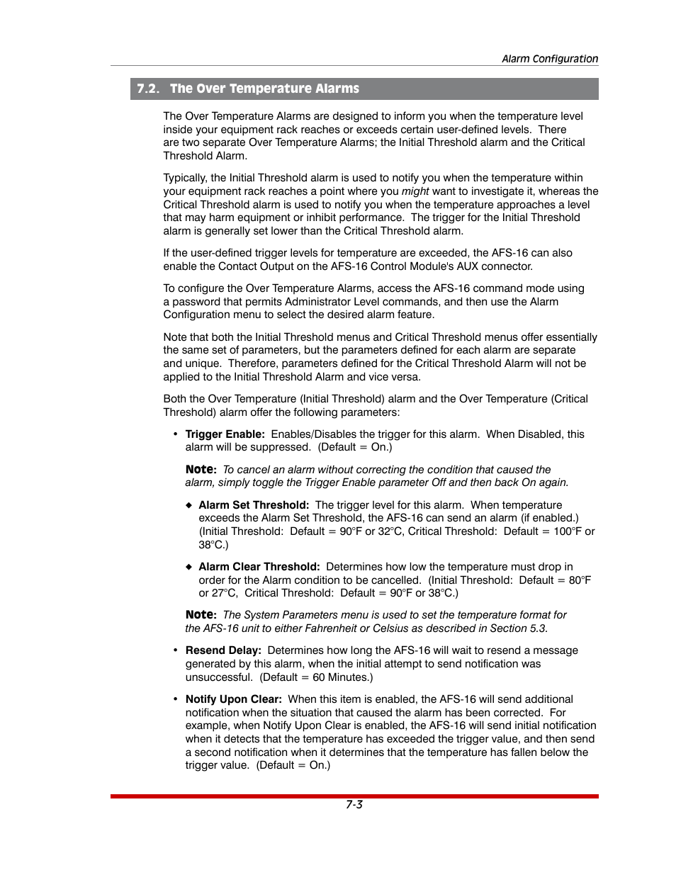 The over temperature alarms -3 | Western Telematic AFS-16-1 User Manual | Page 70 / 135
