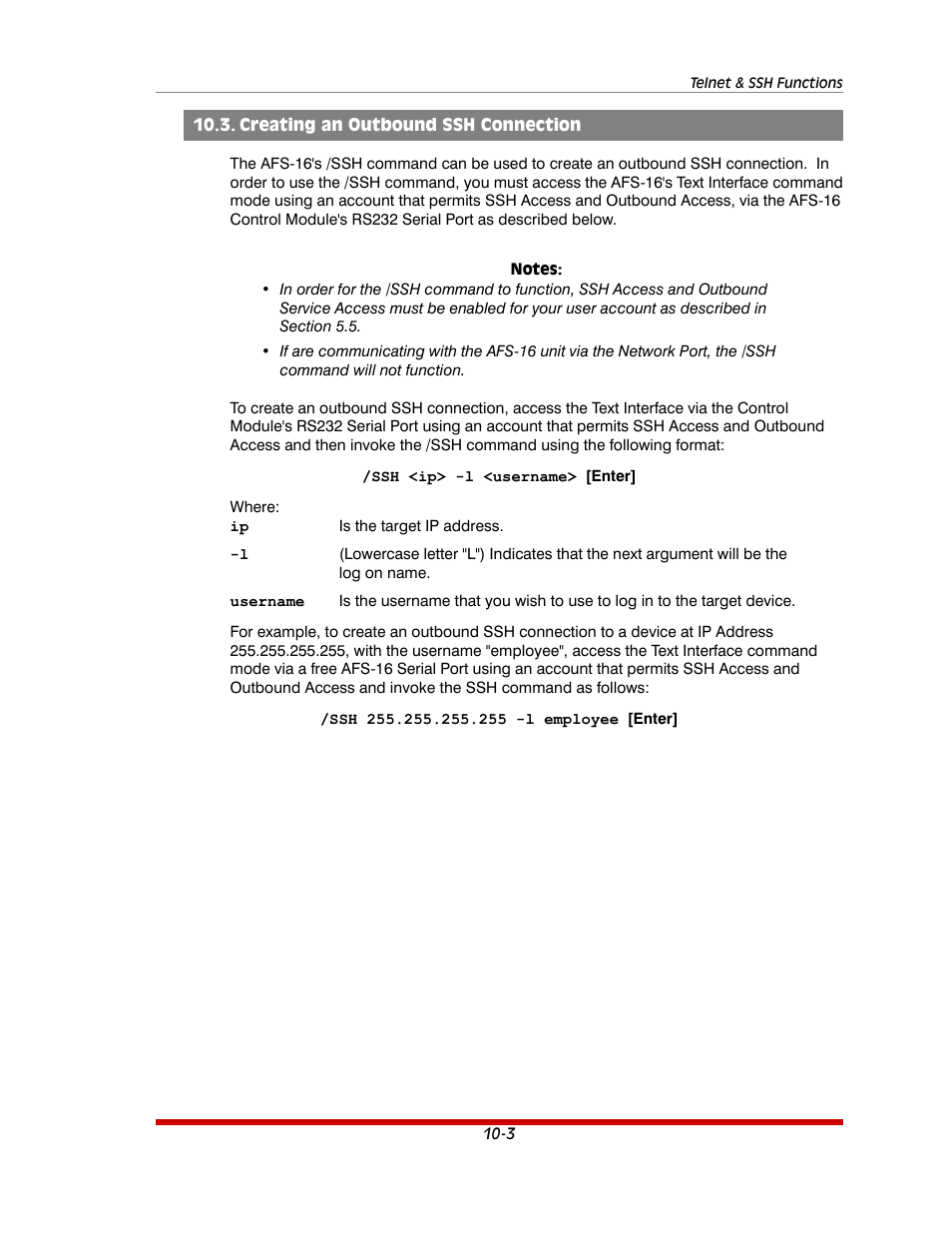 Creating an outbound ssh connection -3 | Western Telematic AFS-16-1 User Manual | Page 95 / 135