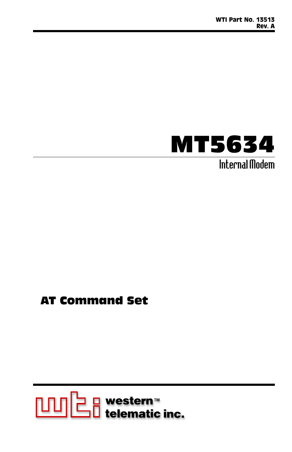 Western Telematic MT5634 User Manual | 36 pages