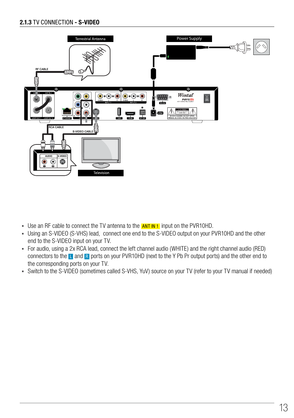 Wintal PVR10 User Manual | Page 13 / 48