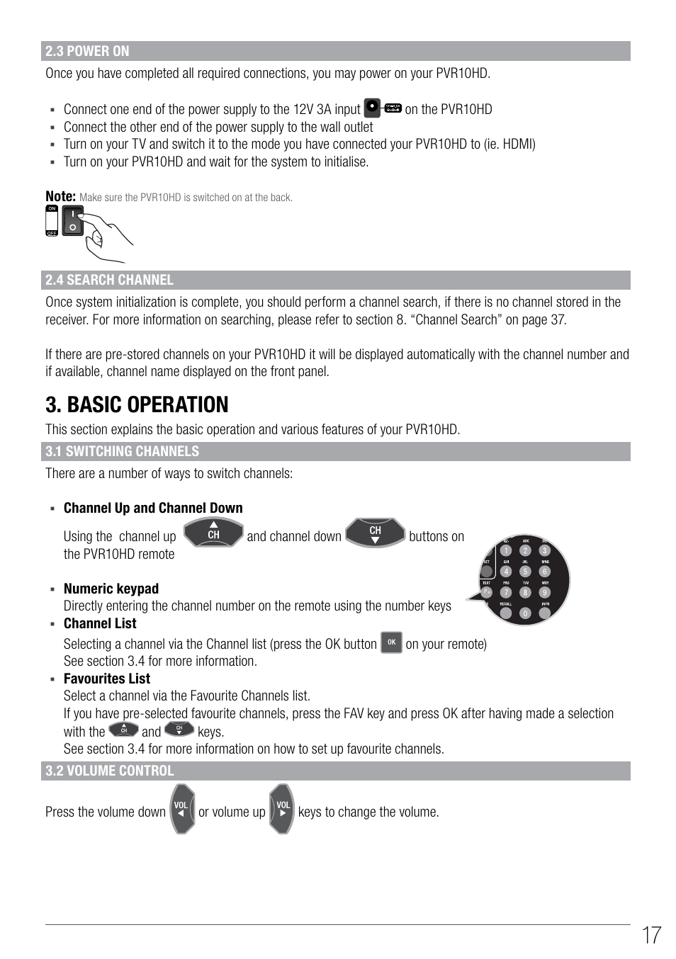 Basic operation | Wintal PVR10 User Manual | Page 17 / 48