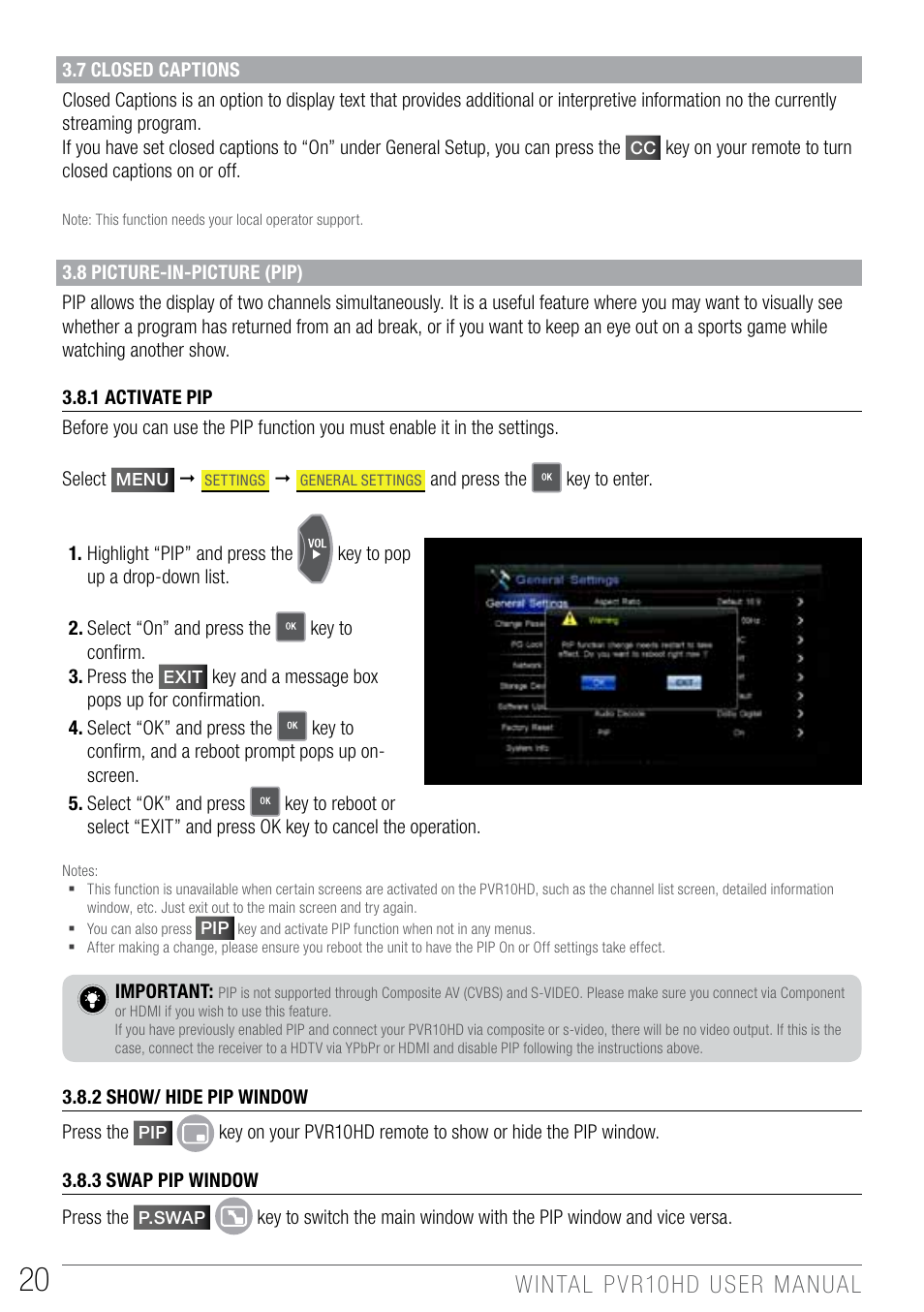 Wintal PVR10 User Manual | Page 20 / 48