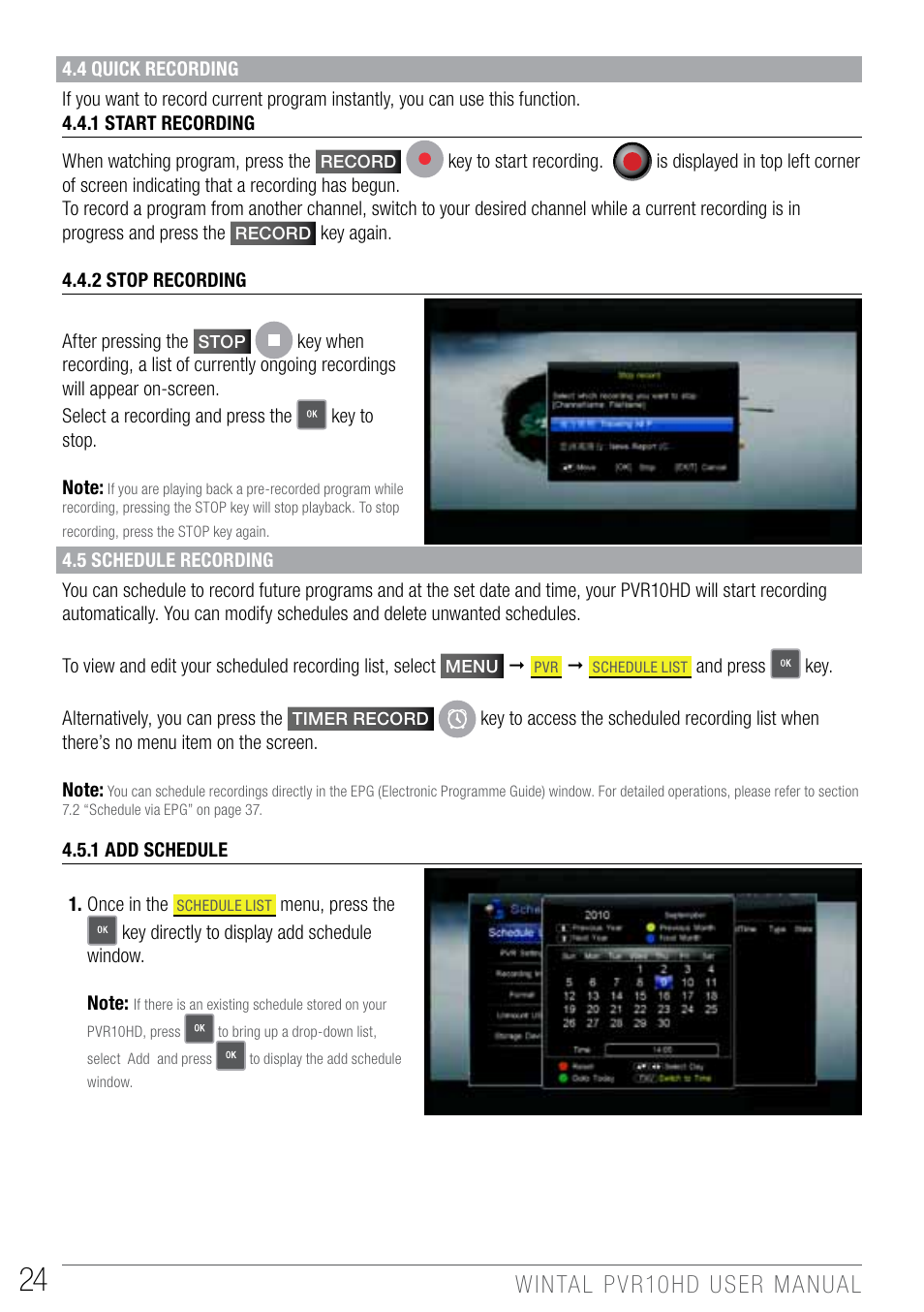 Wintal PVR10 User Manual | Page 24 / 48