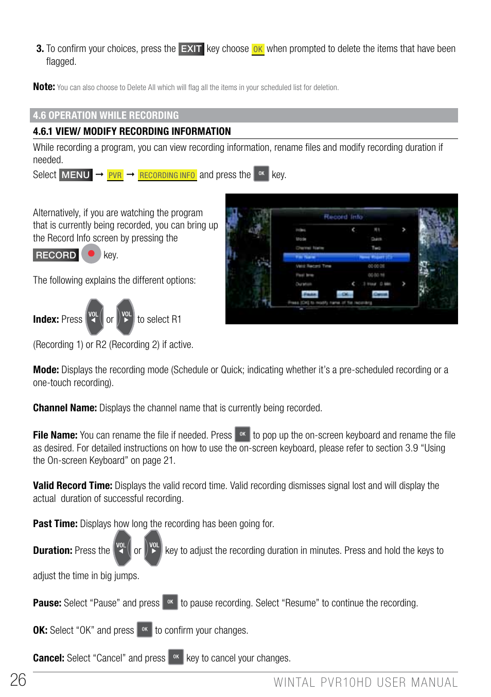 Wintal PVR10 User Manual | Page 26 / 48