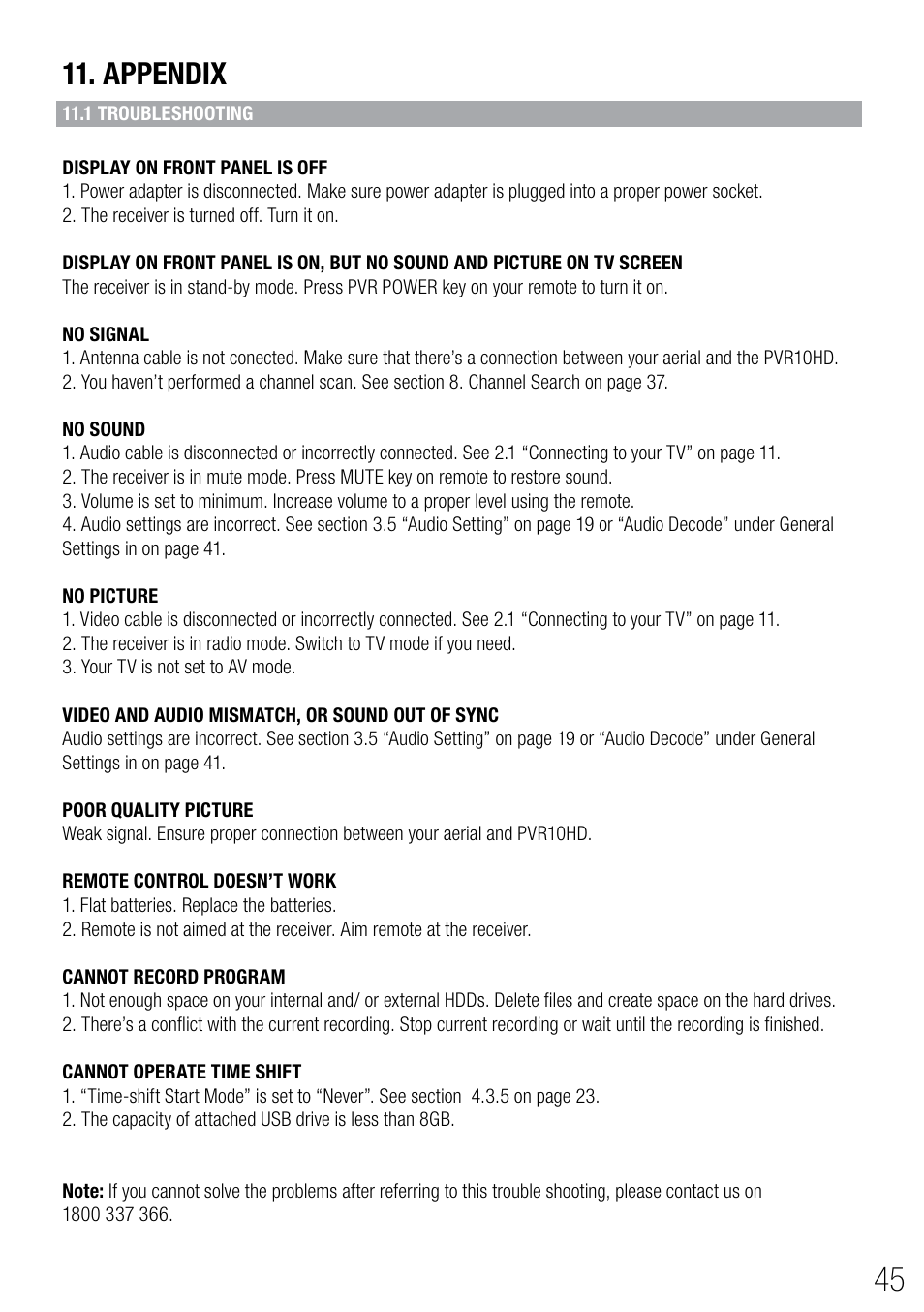 Appendix | Wintal PVR10 User Manual | Page 45 / 48