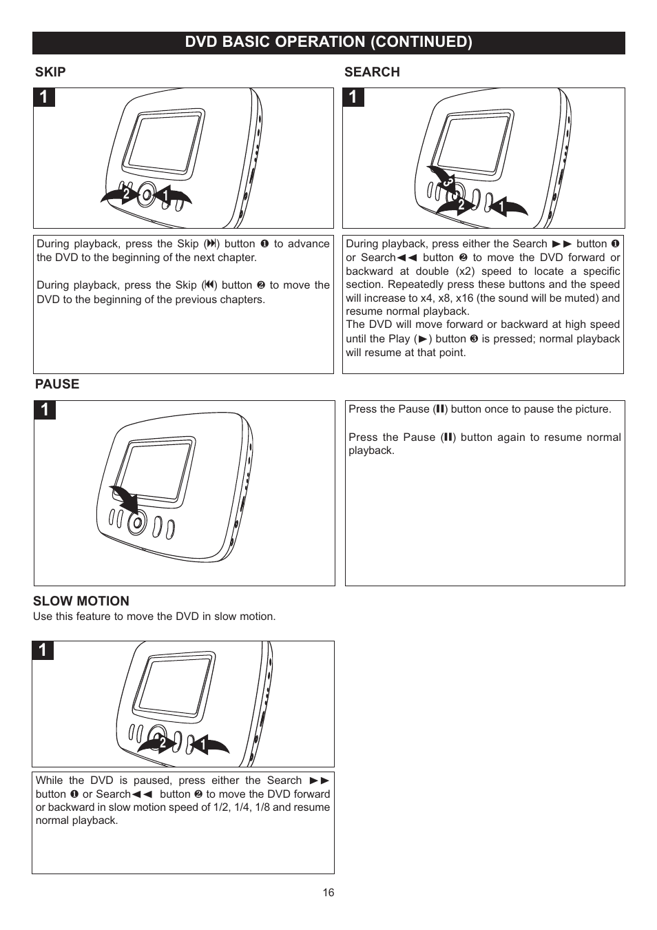 Dvd basic operation (continued) | Disney DP3500-FLR User Manual | Page 17 / 23